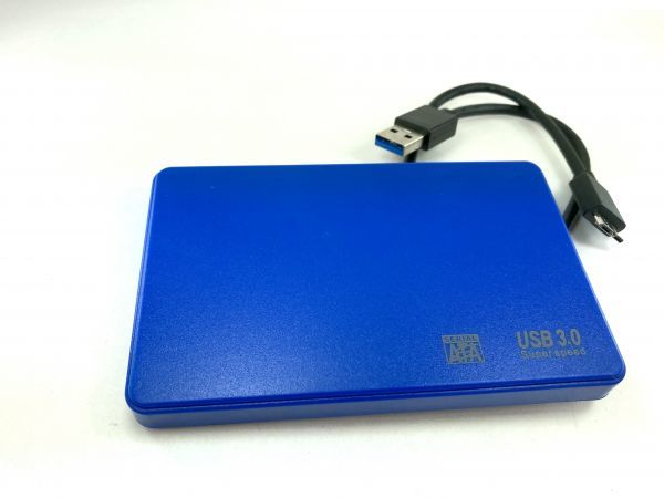 新品即決■送料無料2.5インチHDD/SSDケース ブルー USB3.0外付け HDD UASP対応 sata3.0接続 9.5mm/7mm厚両対応ポータブルUSB SATA