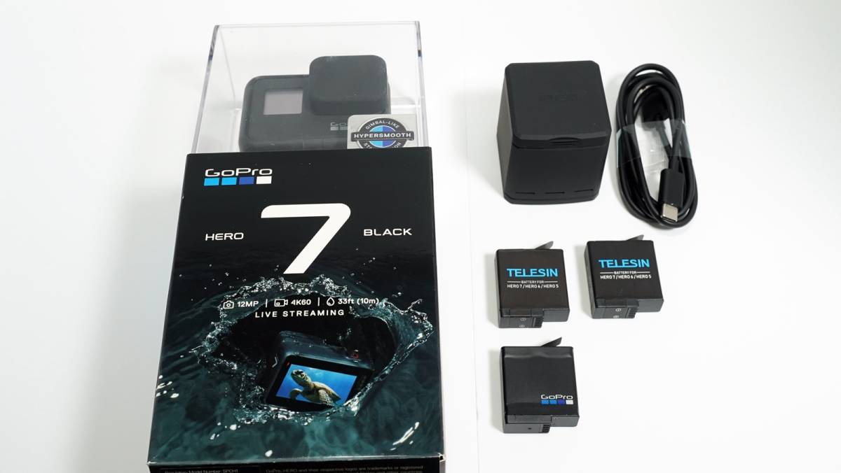 完璧 Gopro Gopro HERO7BLACK HERO7BLACK おまけ非純正バッテリー2個