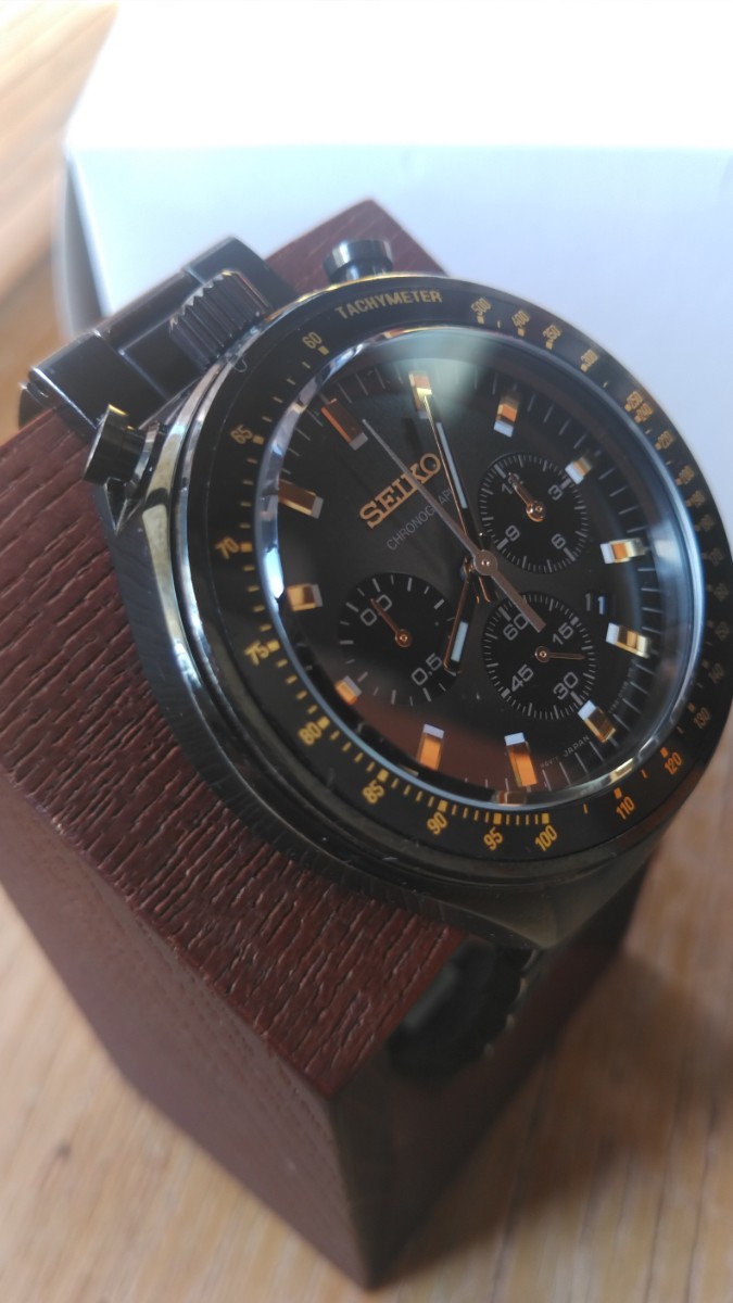 貴重!!SEIKO　SBEB011 黒馬　ツノ　黒ゴールド　クォーツ　中古品