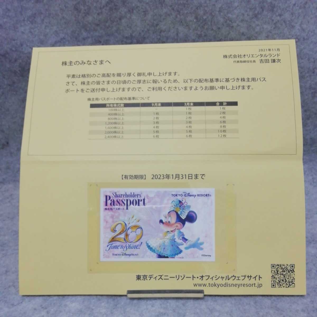 【送料無料】東京ディズニーリゾート 東京ディズニーランド オリエンタルランド ディズニーランド パスポート　有効期限2023年1月まで_画像2