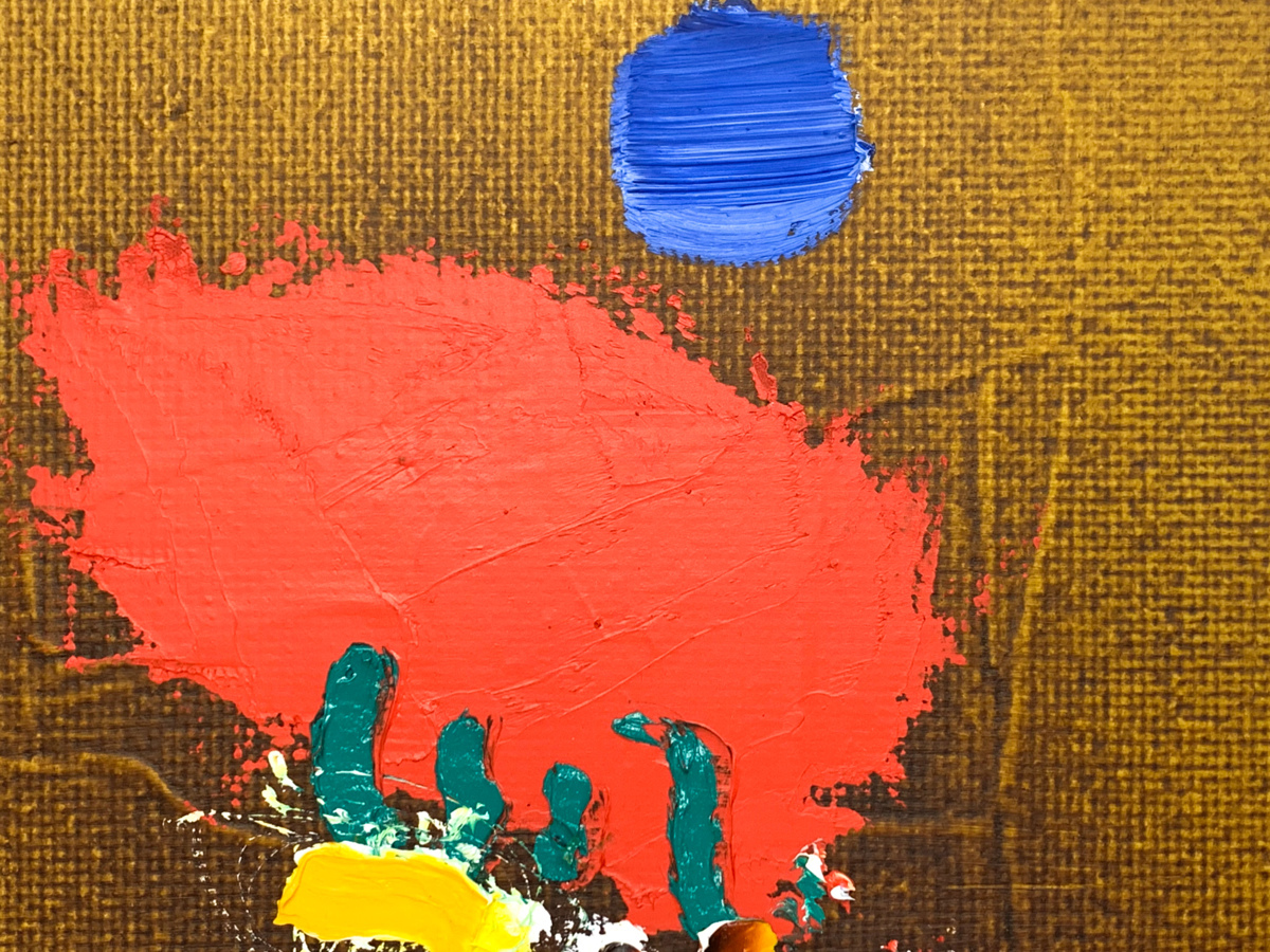 値下げ交渉可【SHIN】マナブ間部「作品」板に油彩　1994年作　額装　抽象画　ブラジルのピカソ Manabu Mabe_画像4
