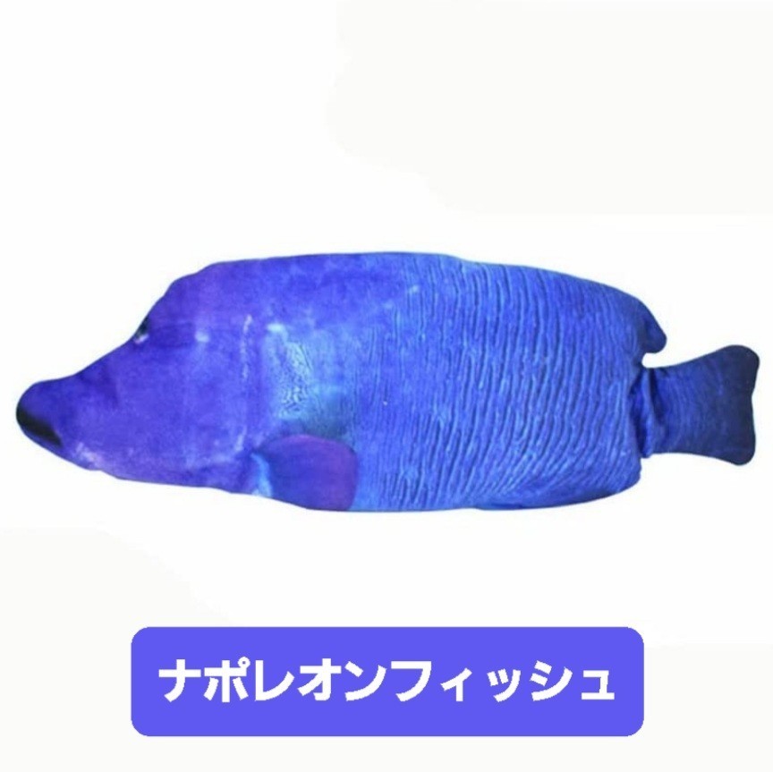 猫おもちゃ電動 魚ピチピチ動くペットトイ蹴りぐるみ青ブルーさかなナポレオンフィッシュ