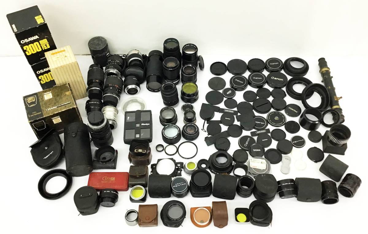 大量 カメラ レンズ キャップ Canon/Nikon/ROKKOR/ASAHI/富士フイルム/精工舎/OSAWA/komura/FORMULA/Mamiya/Kenko/tamron まとめて セット