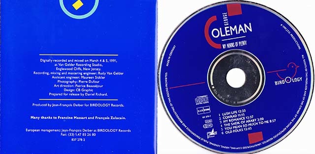 ★ 廃盤CD ★ George Coleman Quartet ジョージ・コールマン ★ [ My Horns Of Plenty ] ★ 素晴らしいアルバムです。_画像6