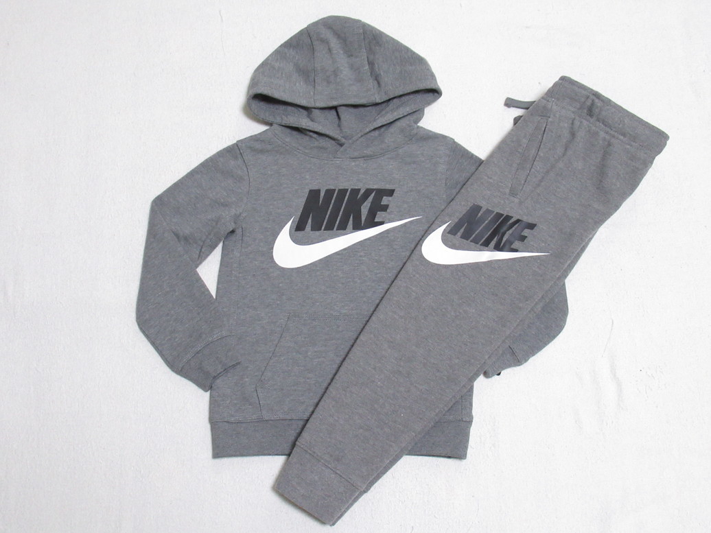 NIKE Kids Parker pants setup gray 120 (7) Nike pull over reverse side nappy pants top and bottom set 5 -years old 86I198-GEH 86G704-GEH