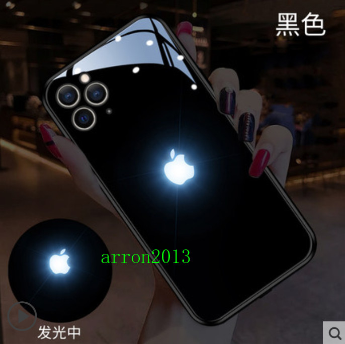 着信光る iPhone 12 mini 贈呈 iPhone12 輝くロゴライトアップロゴケース照明カバー強化ガラスバックカバー 1周年記念イベントが Ledロゴライト ケース Pro max