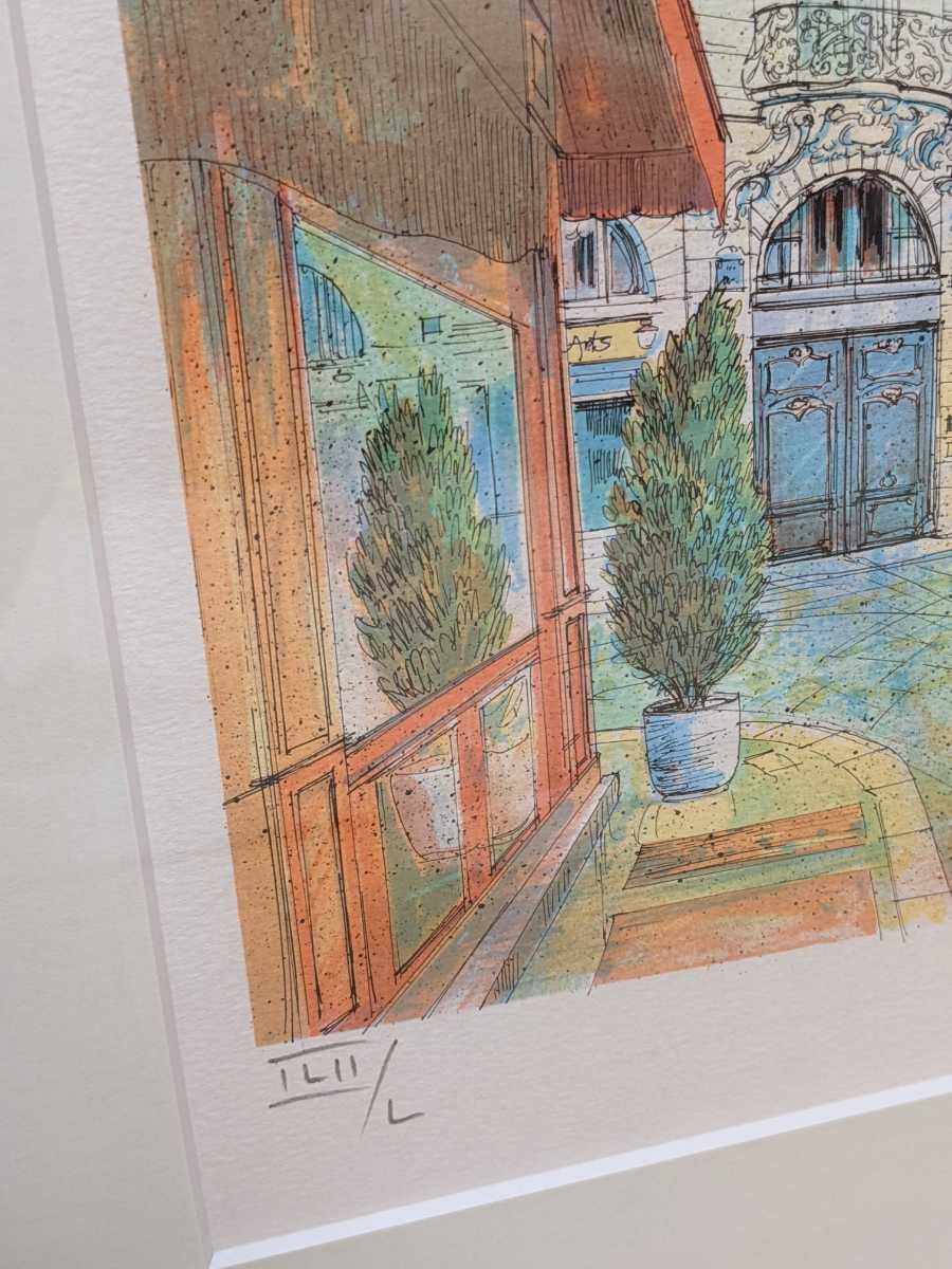 ラフルスキー『ビストロセントアンドレ』◇版画 リトグラフ 額装 ラフルスキー『ビストロセントアンドレ』◇版画 リトグラフ 額装