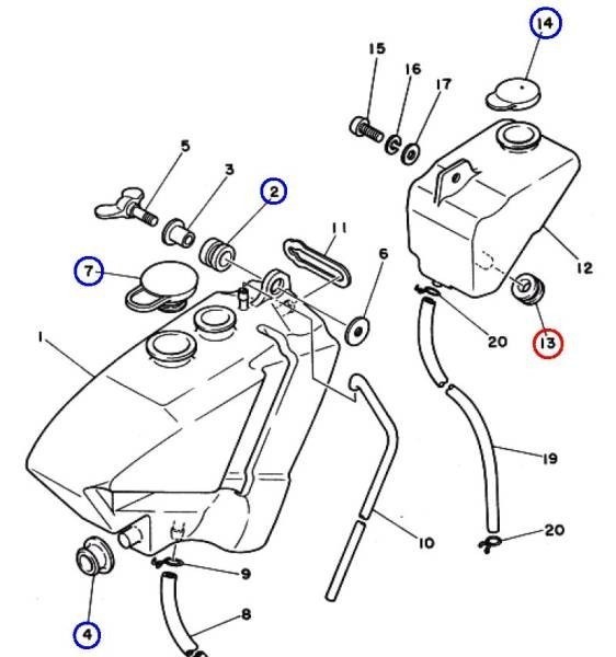 ●90480-15058 グロメツト (ラジエターリザーバ用下１個)☆3/定価純正新品RZ250 RZ350 オイルタンク グロメット キャップ_画像1