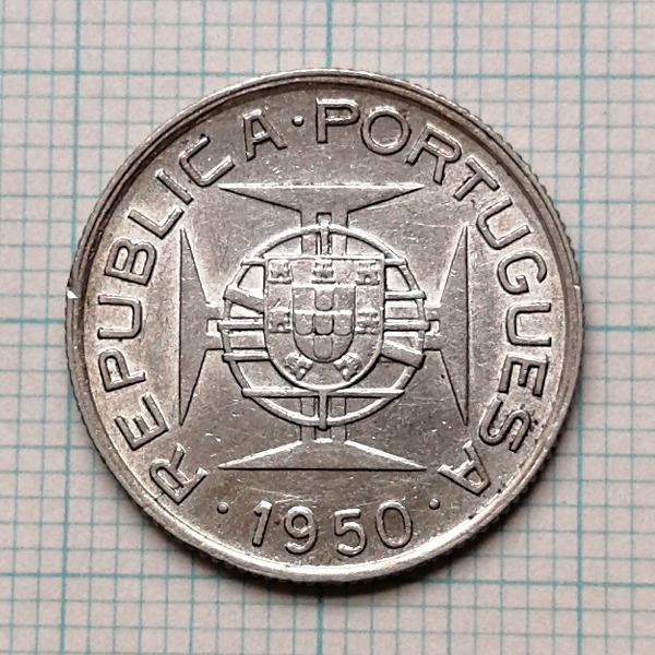 ◎ モザンビーク　2-1/2 エスクド銀貨（1950）_画像1