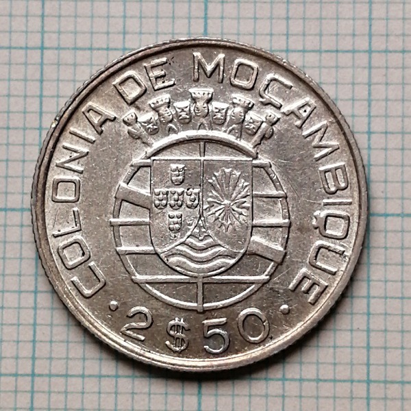 ◎ モザンビーク　2-1/2 エスクド銀貨（1950）_画像2