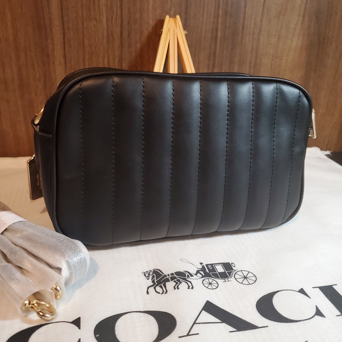 コーチ COACH 巾着ショルダーバッグ キルティング C6955 ブラック