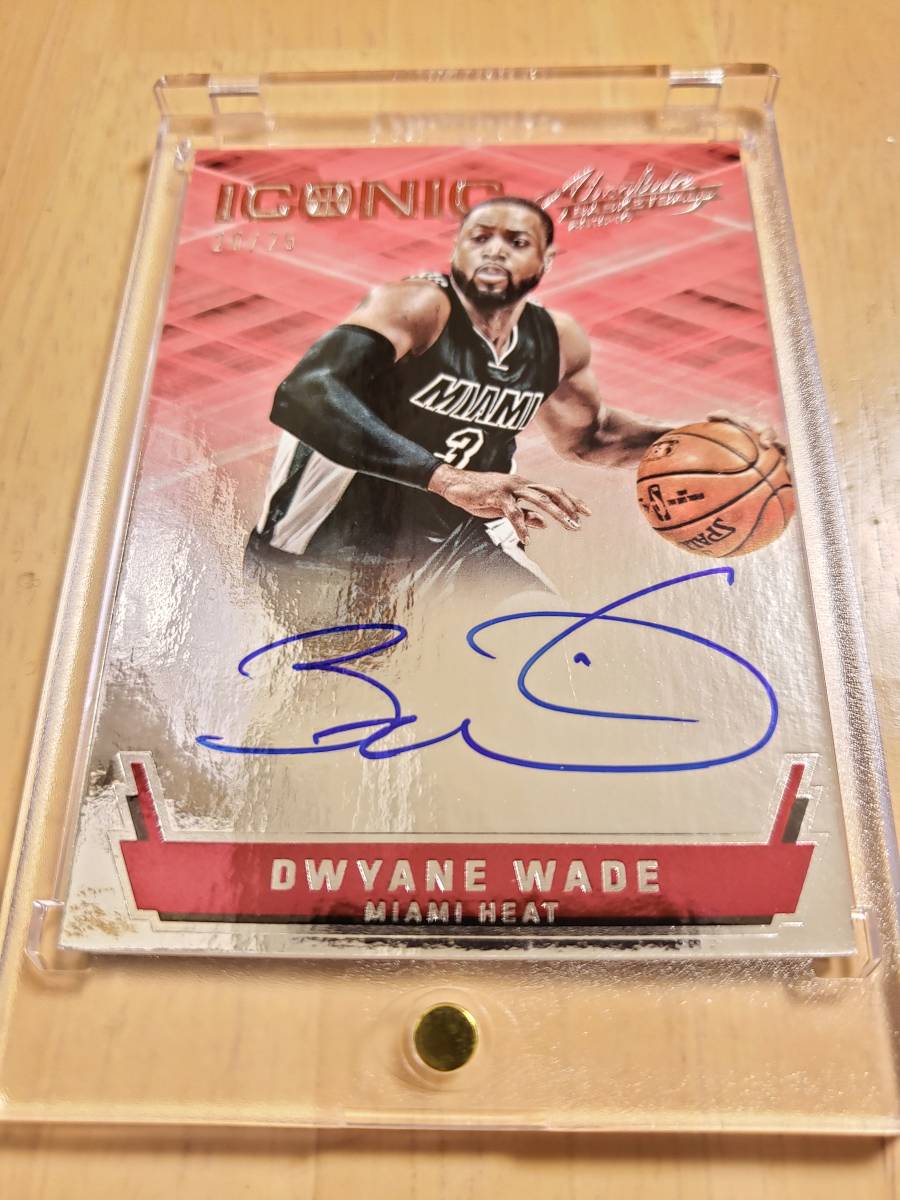 25枚限定 サイン 2015 -16 Panini Absolute Iconic DWYANE WADE Auto (#/25) / ドウェイン ウェイド Autograph _画像1