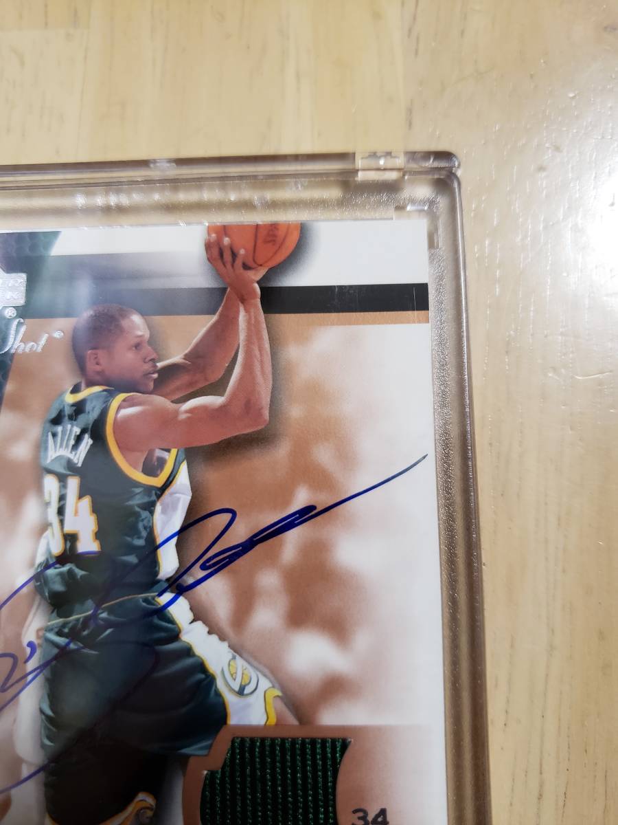 15枚限定 サイン 2003 -04 UD Sweet Shot RAY ALLEN Auto (#/15) / レイ アレン Autograph (Certification無し)_画像5