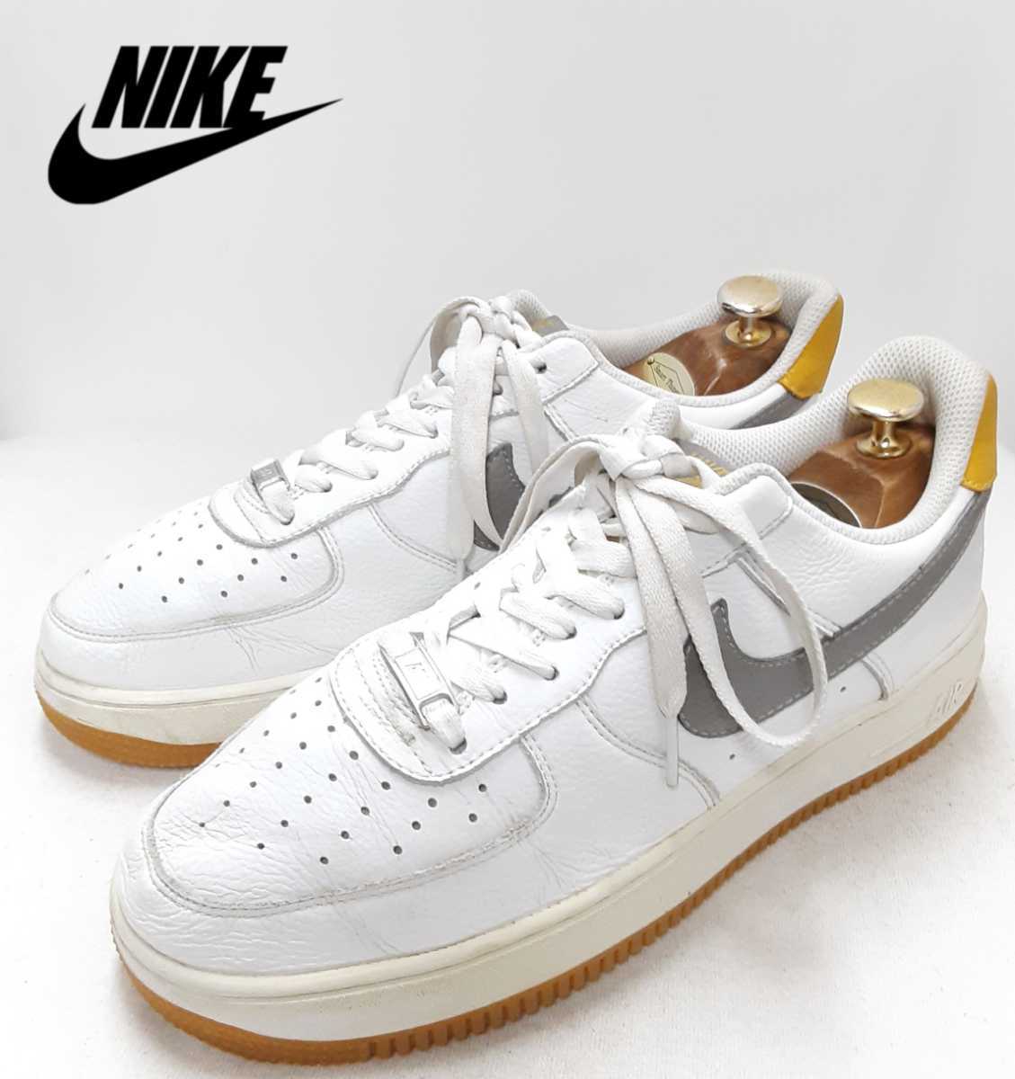 最値!早い者勝ち1点物!ナイキNIKE エア フォースAIR FORCE 1 レザー スニーカー ローカット シューズ 靴 AF1 ホワイト/グレー/白 27cm_画像1