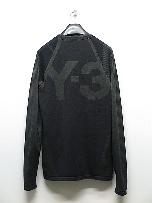 SALE50%OFF/Y-3・ワイスリー/M CLASSIC KNITTED BASE LAYER LS TEE/BLACK CARBON ・M