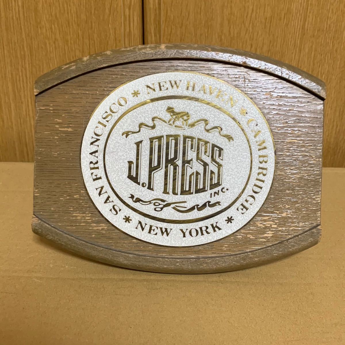 売り尽くし価格 希少 非売品 J Press ジェイプレス 店頭 店舗 ディーラーサイン 金属 プレート 木製 看板 コレクション 昭和 レトロ 送料無料 即納