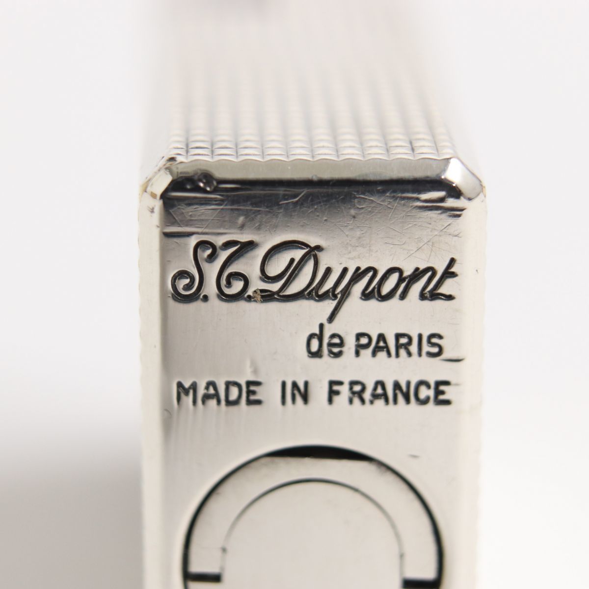 極美品■仏製 S.T.Dupont デュポン ライン1 ロング ダイヤモンドヘッド ローラー ガスライター シルバー メンズ 着火確認済み_画像8