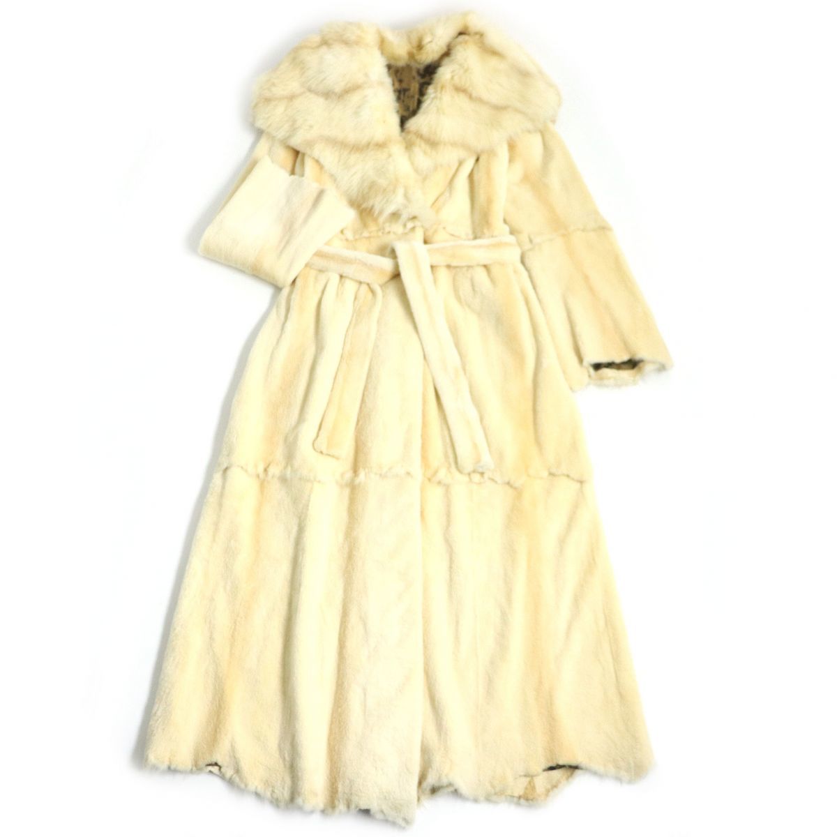 美品▽de nicold FOX×MINK 襟フォックス×シェアードミンク 裏地