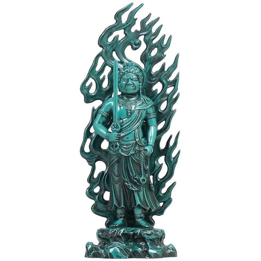 ブランドのギフト 不動明王　２１．０cm　青銅色　合金製［仏像］ 仏像