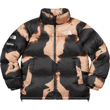 Sサイズ Supreme The North Face Bleached Denim Print Nuptse Jacket