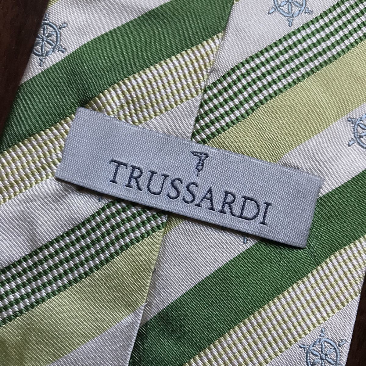 TRUSSARDI Trussardi галстук зеленый × бежевый полоса 