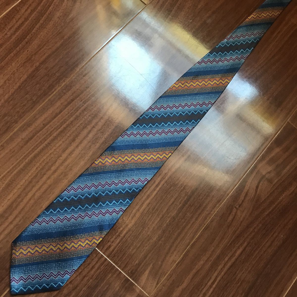 MISSONI Missoni necktie navy blue stripe 