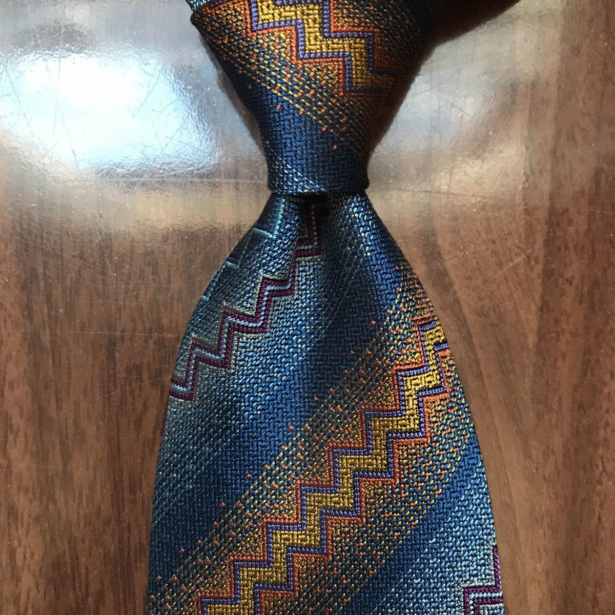 MISSONI Missoni necktie navy blue stripe 