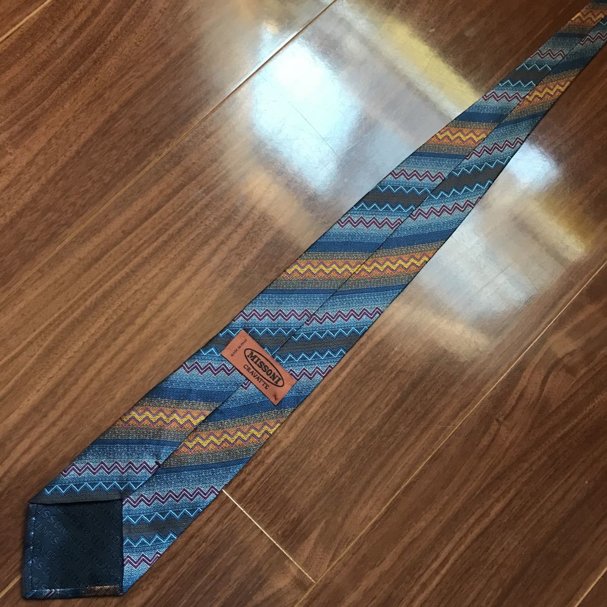 MISSONI Missoni necktie navy blue stripe 