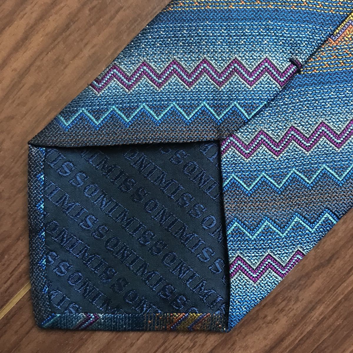 MISSONI Missoni necktie navy blue stripe 