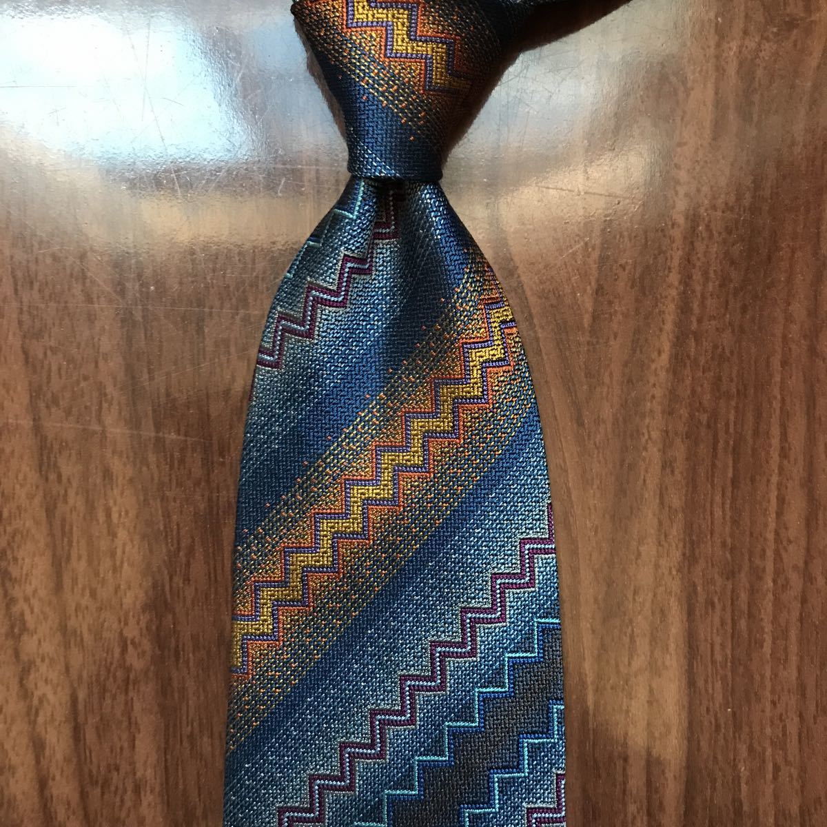 MISSONI Missoni necktie navy blue stripe 