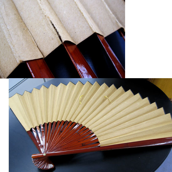  paper . decoration large fan ornament interior gold paint .. flower China Sapporo city 