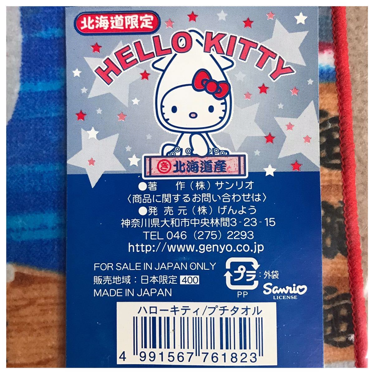 HELLO KITTY ハローキティ ご当地プチタオル 北海道限定 イカキティ