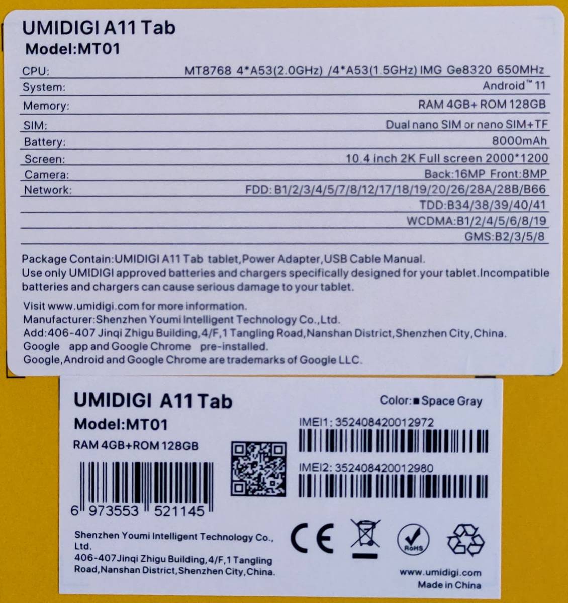 スーパーセール Umidigi グローバル版 キーボード付き 4 128gb Tab A11 本体 Labelians Fr