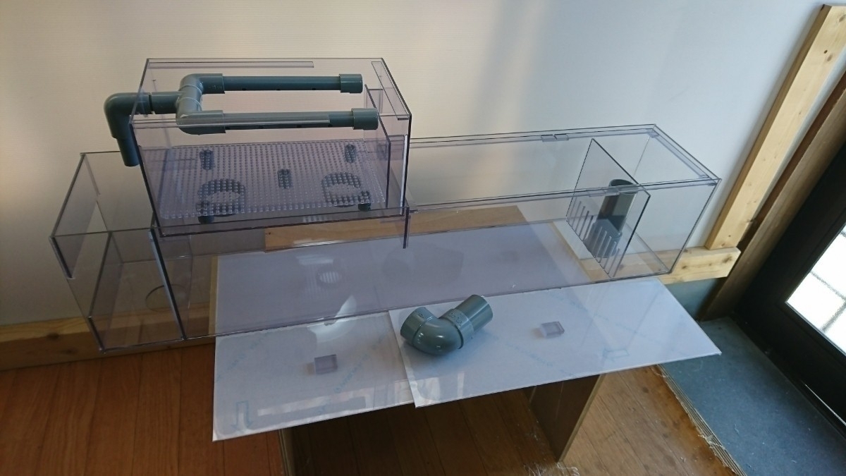ウールボックス付き 90cm ガラス水槽用 ダブルシャワー 受注製作品