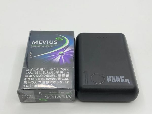 超小型 軽量 10000mAh モバイルバッテリー micro USB Type-C から充電可能 2ポート　USB 黒色