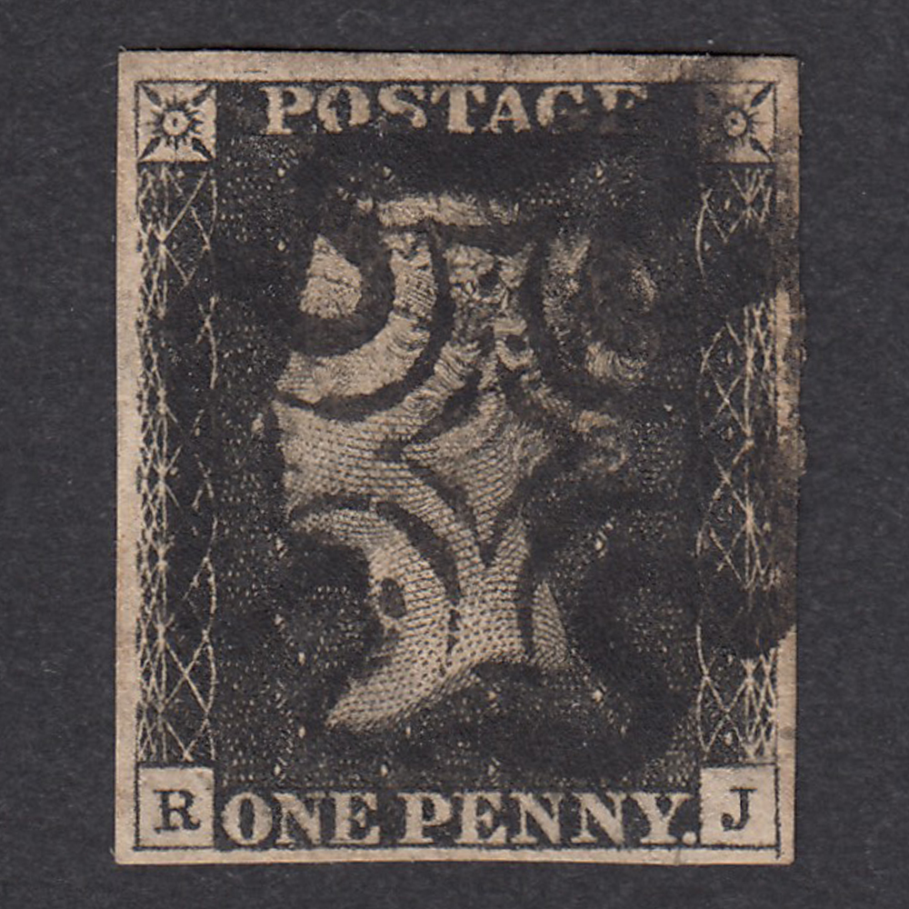 709【イギリス】1840年 SG#1/3(AS49) ペニーブラック 使用済み切手_画像1