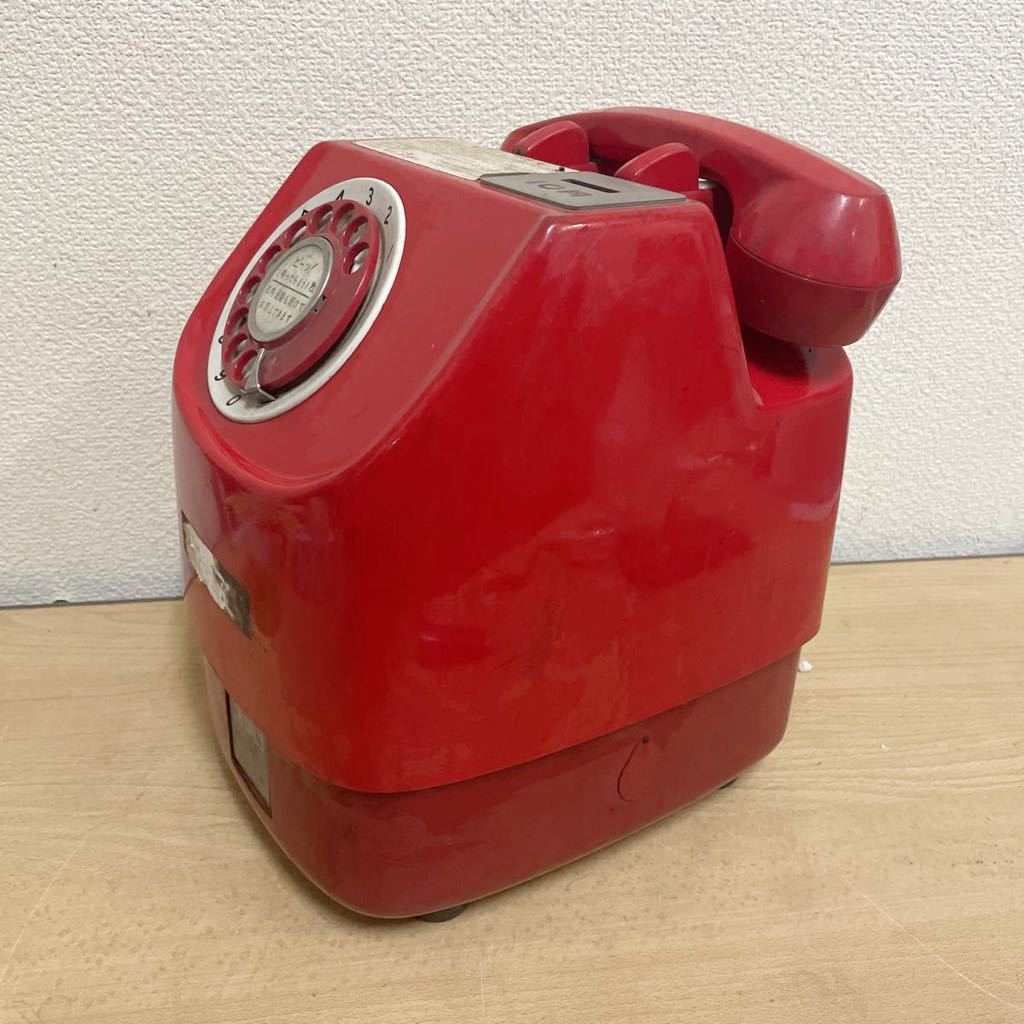  Japan electro- confidence telephone . company public telephone red telephone 671-A2 dial type telephone machine Showa Retro that time thing cheap selling out start *a