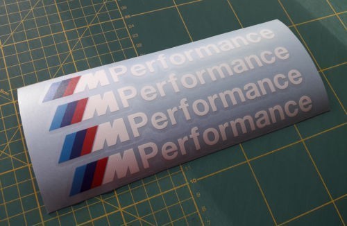 送料無料i BMW M Performance body Mパフォーマンス White 250mm 4枚セット カッティング ステッカー 海外限定_画像1