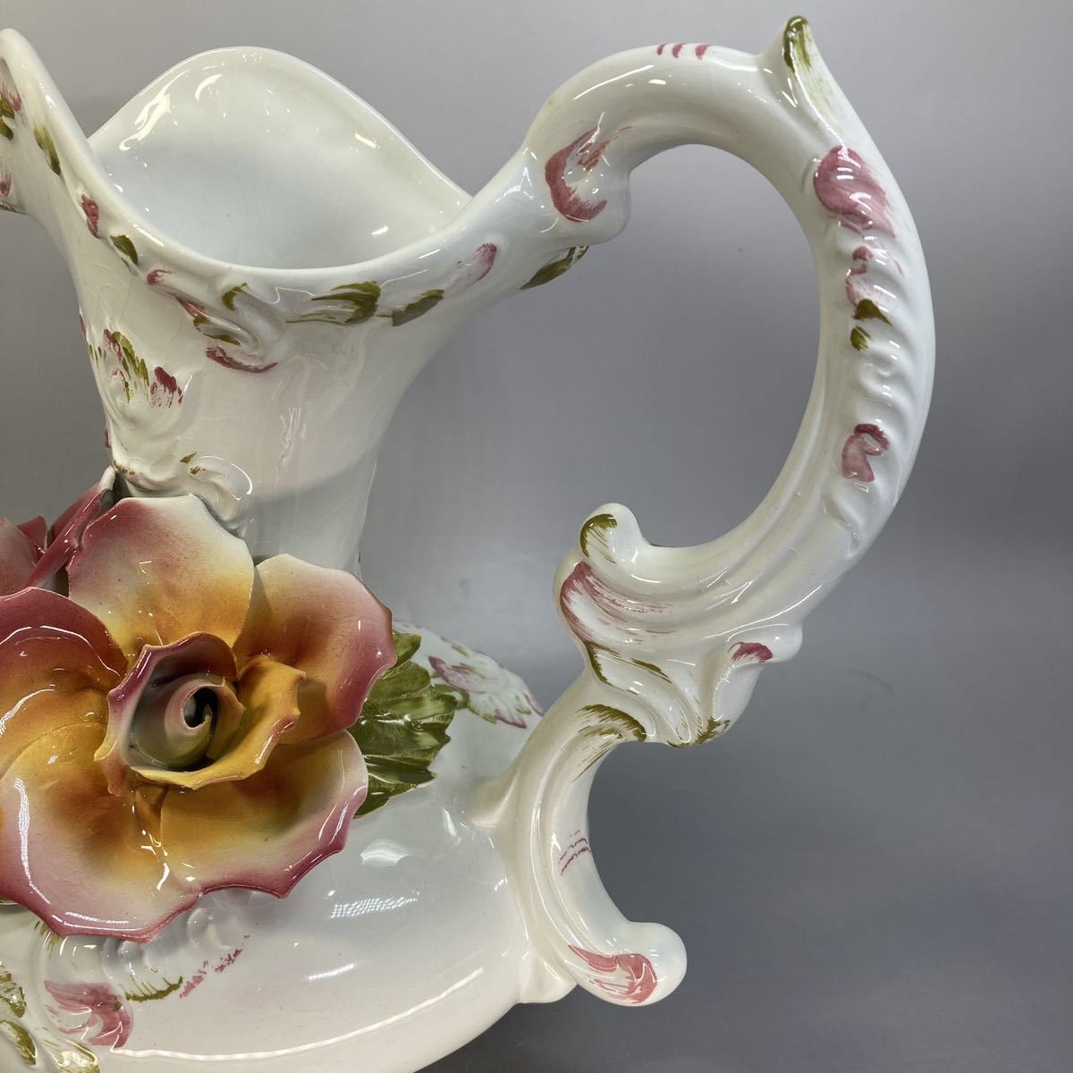 Demain ドマン ITALY イタリア製 薔薇 フラワーベース ピッチャー 花瓶 