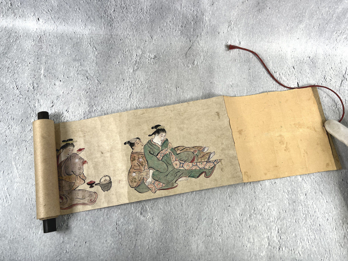 希少 春画 巻物 画 肉筆 浮世絵 枕絵 秘画 艶画 骨董｜代購幫