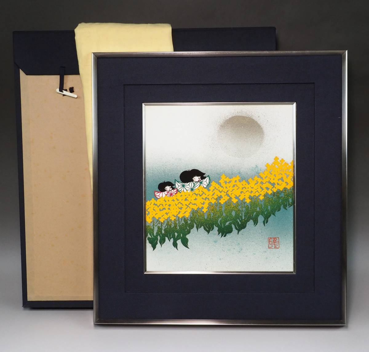  genuine work guarantee . rice field ..[.. flower ] cut . coloring square fancy cardboard frame 