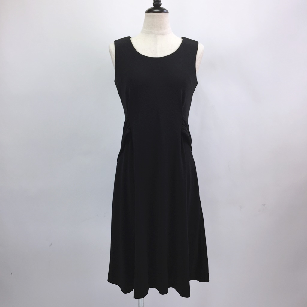 [ popular ]DKNY | Donna Karan New York no sleeve dress One-piece waist Mark plain black size S/S2869