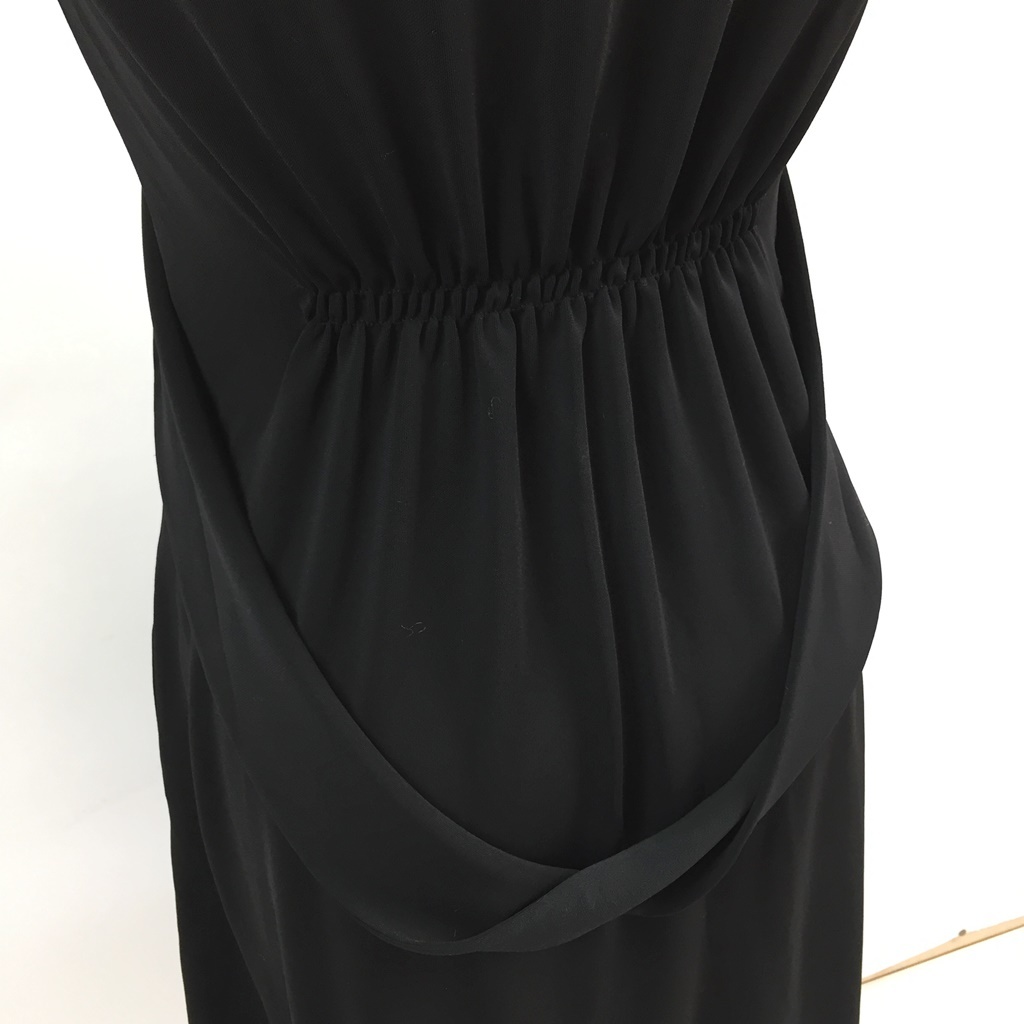 [ popular ]DKNY | Donna Karan New York no sleeve dress One-piece waist Mark plain black size S/S2869