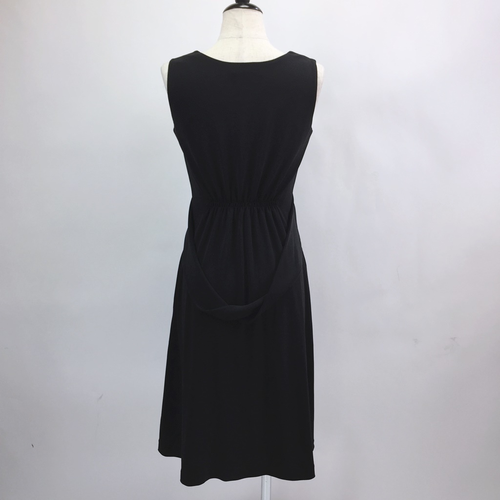 [ popular ]DKNY | Donna Karan New York no sleeve dress One-piece waist Mark plain black size S/S2869