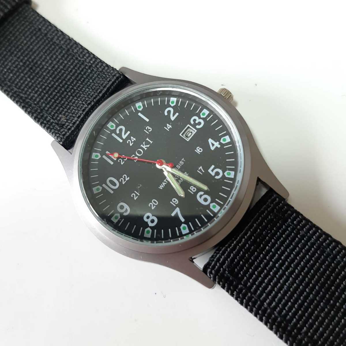 新品　腕時計　ARMY カジュアル　カレンダー　黒 　3_画像3