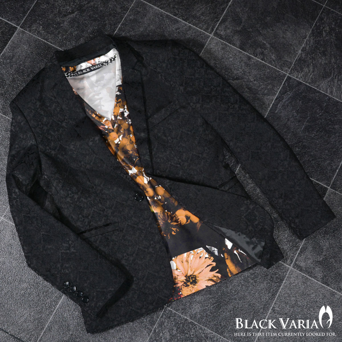 9#bv02-br BLACK VARIA プレミアム ボタニカル 黒十字 Vネック半袖Tシャツ メンズ(ブラック黒) L 日本製 吸水速乾＆2wayストレッチ_画像5