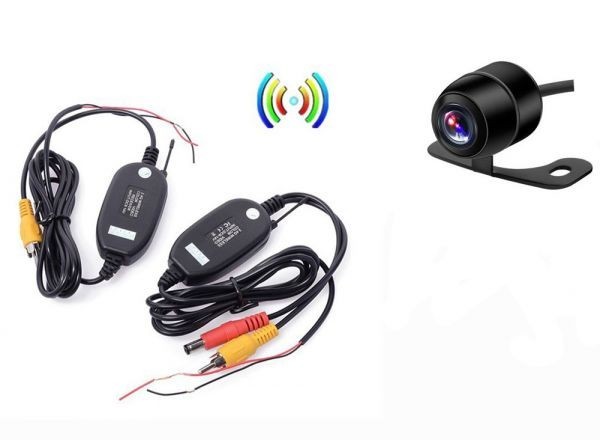 小型防水カメラ＋ワイヤレストランスミッター送受信セット 2.4GHz 12V専用 防水・防塵仕様　広角カメラ _画像1