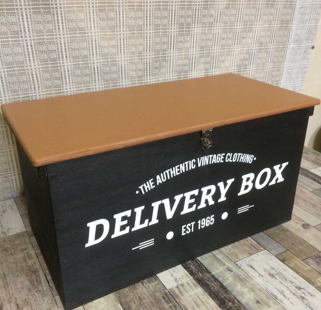 《受注生産 受け取り ポスト ウッド りんご箱 木箱 荷物収納 宅配ボックス 置き配 デリバリーボックス 置型 木製 メール
