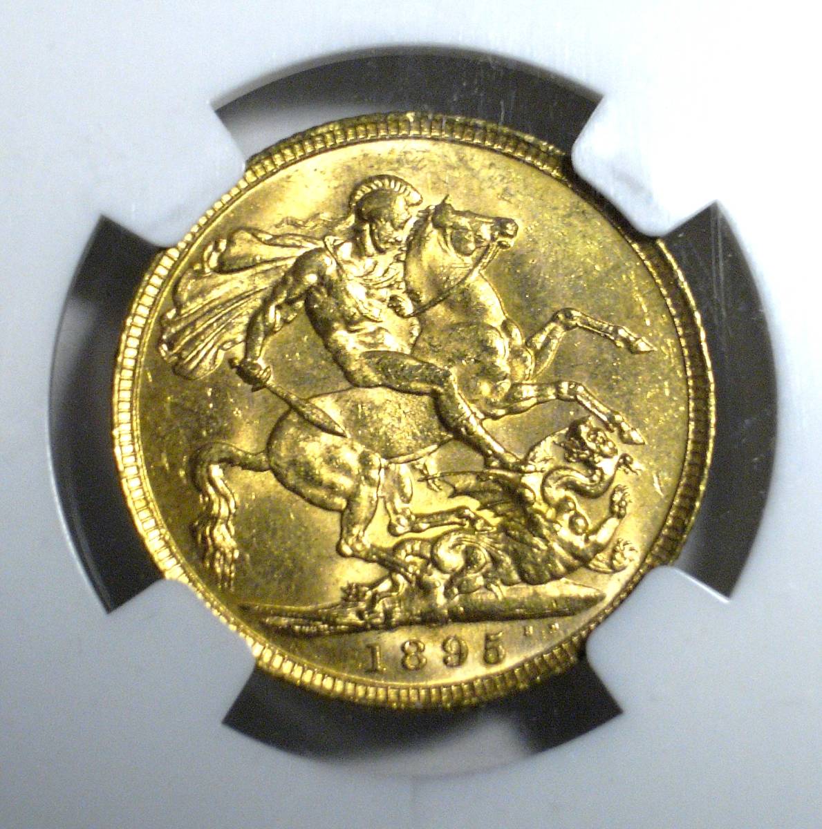 1895 M オーストラリア ソブリン金貨 ビクトリア女王 ベールヘッド 