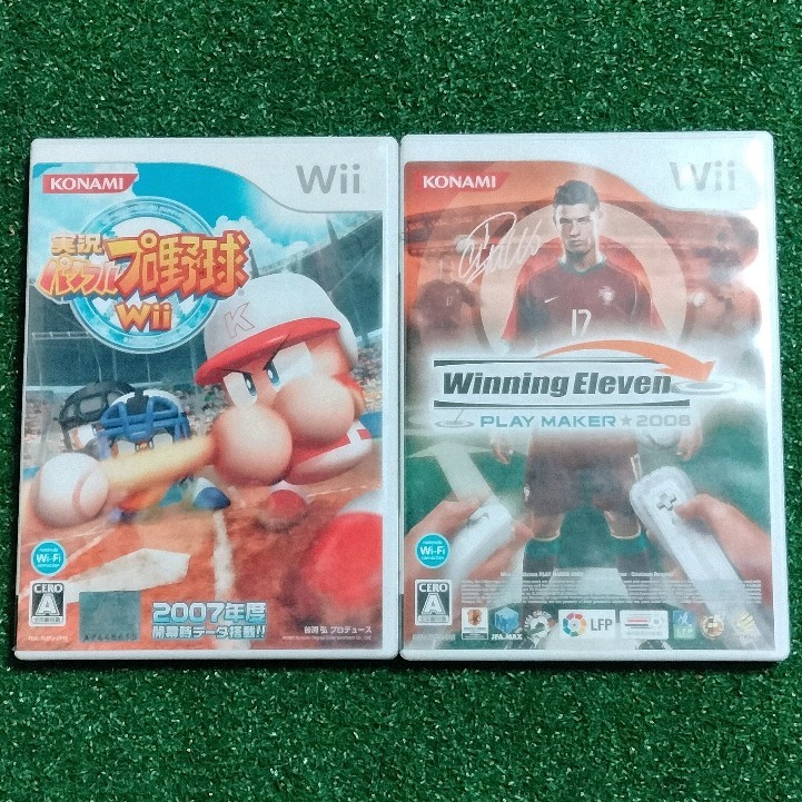Wiiソフト『実況パワフルプロ野球 Wii』+『ウイニングイレブン プレーメーカー 2008』2本セットまとめ売り#難アリ